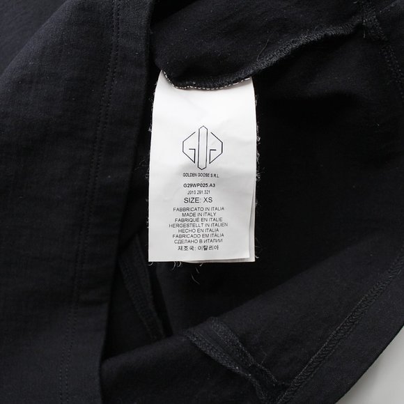 GOLDEN GOOSE Black Mock Neck Sweatshirt Back Zip Watch Cutout Top SZ XS Italy - Picture 9 of 16